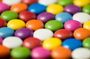 Decorative image of coloured sweets