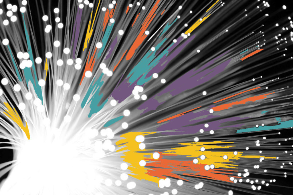 Decorative image of fibre optic cables
