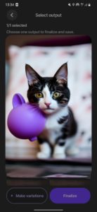 AI-generated image of a cat holding a squishy