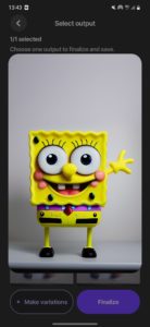 AI-generated image of SpongeBob wearing make up