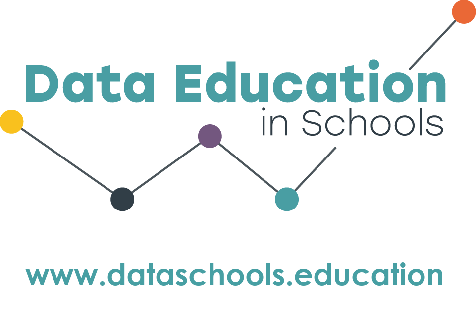 Data Education in Schools logo with web address www.dataschools.education