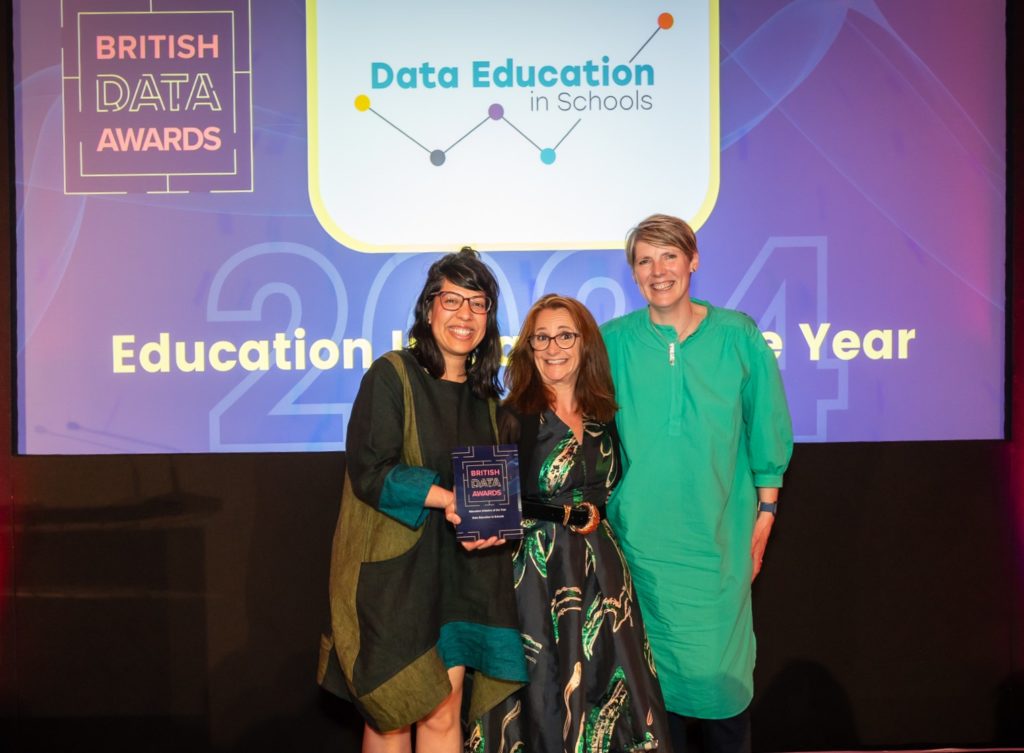 Photo from the British Data Awards stage